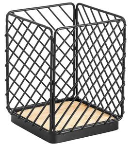 Laveo Oslo, stojan na príbory 106x106x140 mm, čierna-hnedá, LAV-ELA_700A