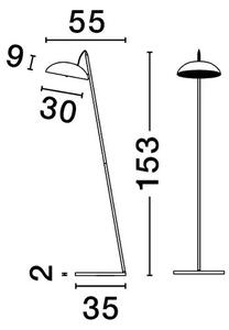 Dizajnová stojaca lampa Flute zlatá