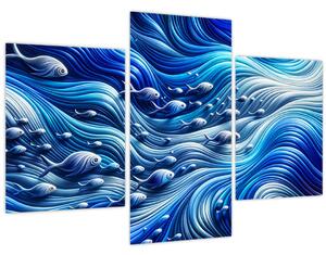 Obraz – Ryby vo vlnách (90x60 cm)