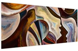 Obraz - Abstrakcia hláv (120x50 cm)