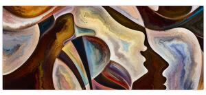 Obraz - Abstrakcia hláv (120x50 cm)