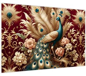 Obraz – Elegantný páv (90x60 cm)