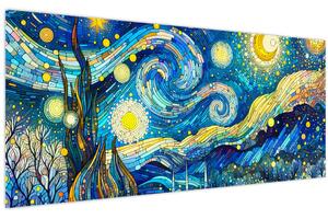 Obraz – Mozaika hviezdnej noci (120x50 cm)
