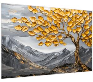 Obraz – Strom so zlatými listami (90x60 cm)