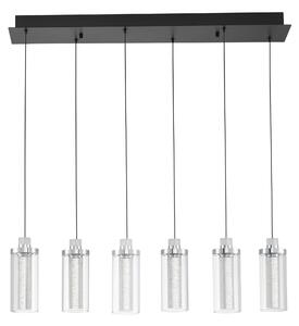 LED stmievateľný čierno-chrómový dizajnový luster Lune 170