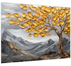 Obraz – Strom so zlatými listami (70x50 cm)