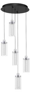 LED stmievateľný čierno-chrómový moderný luster Lune 190