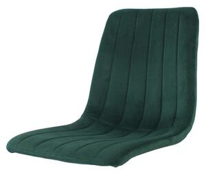 Dekorstudio Zamatová jedálenská stolička BELT tmavo zelená - čierne nohy