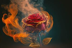 DIMEX | Vliesové fototapety na stenu Red Rose MS-5-AI-0016 | 375 x 250 cm | čierna, oranžová, červená