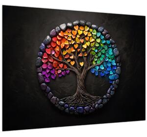 Obraz – Strom plný farebných sŕdc (70x50 cm)