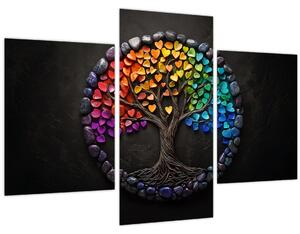 Obraz – Strom plný farebných sŕdc (90x60 cm)