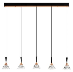 LED stmievateľný čierno-rose zlatá moderný luster Paluz 150