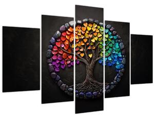 Obraz – Strom plný farebných sŕdc (150x105 cm)