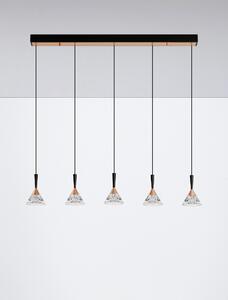 LED stmievateľný čierno-rose zlatá moderný luster Paluz 150