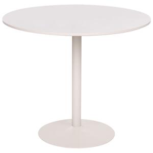 Jedálenský stôl kašmírová svetlobéžová MDF okrúhly tvar ø 90 cm maľovaný povrch podstavec z práškovo lakovaného železa rustikálny boho štýl