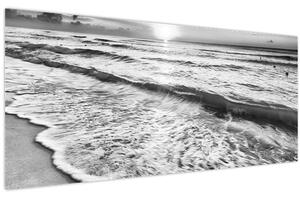 Obraz - Západ slnka pri mori (120x50 cm)