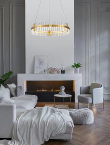 LED stmievateľný platinum zlatý moderný luster Kezo-60 – Zlatá