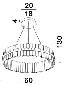 LED stmievateľný platinum zlatý moderný luster Kezo-60 – Zlatá