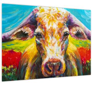 Obraz - Maľovaná krava (70x50 cm)
