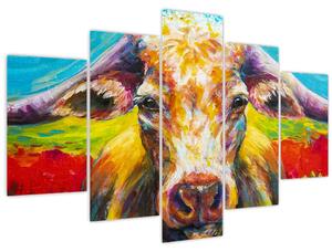 Obraz - Maľovaná krava (150x105 cm)