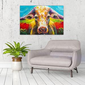 Obraz - Maľovaná krava (90x60 cm)