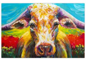 Obraz - Maľovaná krava (90x60 cm)