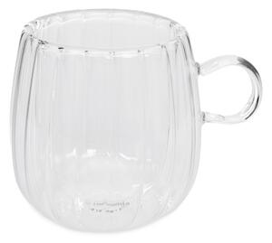 Sada dvoch šálok CEMBRA GROOVE s dvojitým dnom, priesvitné 888149 250 ml (2 ks)