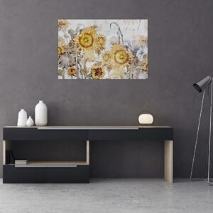 Obraz - Slnečnica v stene (90x60 cm)