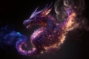DIMEX | Vliesové fototapety na stenu Purple Dragon MS-5-AI-0010 | 375 x 250 cm | čierna, oranžová, fialová