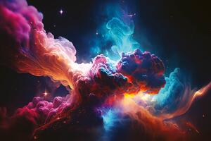 DIMEX | Vliesové fototapety na stenu Colorful Smoke MS-5-AI-0021 | 375 x 250 cm | čierna, oranžová, modrá, ružová