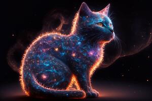 DIMEX | Vliesové fototapety na stenu Kitten MS-5-AI-0008 | 375 x 250 cm | čierna, oranžová, modrá
