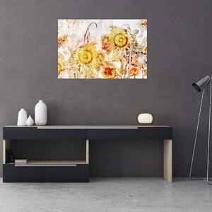 Obraz - Slnečnica, maľba (90x60 cm)