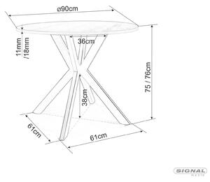 Signal Jedálenský stôl TALIA WHITE (MRAMOROVÝ EFEKT)/ČIERNA FI90