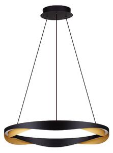 LED stmievateľný čierno-zlatý dizajnový luster Radon