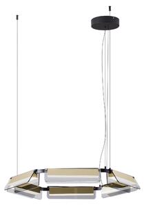 LED stmievateľný čierno-zlatý dizajnový luster Apnea 72 – 72 x 12,5 x 120 cm