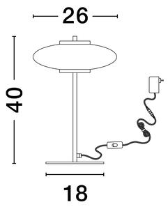LED stmievateľná čierno-šedá stolná lampa Skia