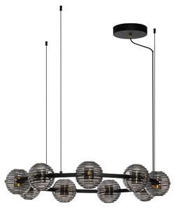 LED stmievateľný čierno-zlatý moderný luster Las 91 – 91 cm