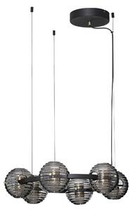 LED stmievateľný čierno-zlatý moderný luster Las 63 – 63 x 6,5 x 3 x 6,5 cm