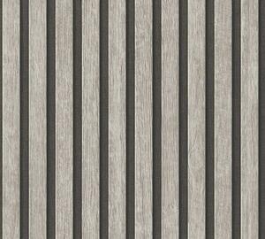 A.S. Création | Vliesová tapeta na stenu Elements 39109-2 | 0,53 x 10,05 m | šedá, čierna