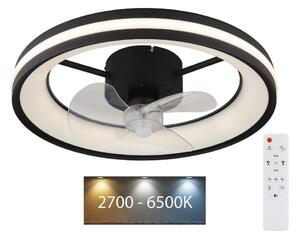 Globo Globo 03651 - LED Stropné svietidlo s ventilátorom GATIAN LED/30W/230V čierna + DO GL7408 + záruka 5 rokov zadarmo