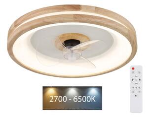 Globo Globo 03650 - LED Stropné svietidlo s ventilátorom GATIAN LED/30W/230V hnedá + DO GL7407 + záruka 5 rokov zadarmo