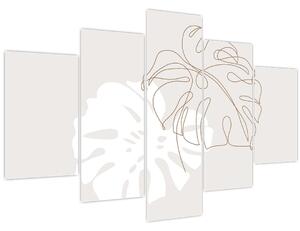 Obraz - Line art monstera N⁰2 (150x105 cm)