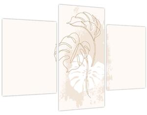 Obraz - Line art monstera N⁰1 (90x60 cm)