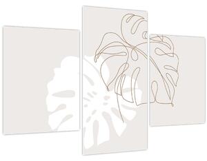 Obraz - Line art monstera N⁰2 (90x60 cm)