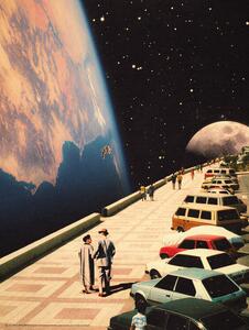 Plagát, Obraz - Space Promenade - Retro-Futuristic Collage Art