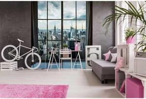 DIMEX | Vliesová fototapeta na stenu Pohľad z okna na Manhattan MS-3-0009 | 225 x 250 cm | šedá, modrá, viacfarebná