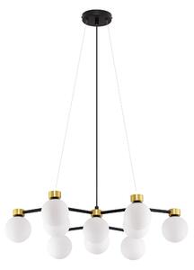 Zlato-čierno-biely dizajnový luster Ovalino 66 – 66 x 53 x 18 cm