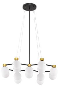 Zlato-čierno-biely moderný luster Ovalino 73 – 73 x 50 x 120 cm