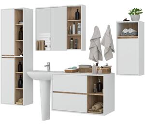 Kúpeľňová zostava VAMI biela / dub sonoma