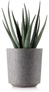 PLASTOVÝ KVETINÁČ ALOE TX 19,5X20 CM BÉŽOVÁ